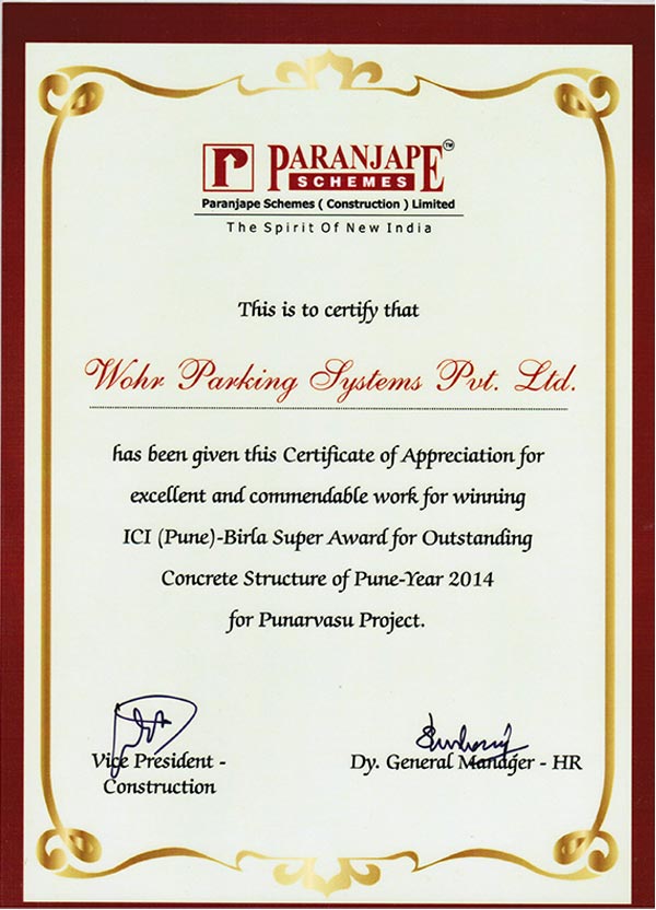 Appreciation Letter of Paranjape Schemes